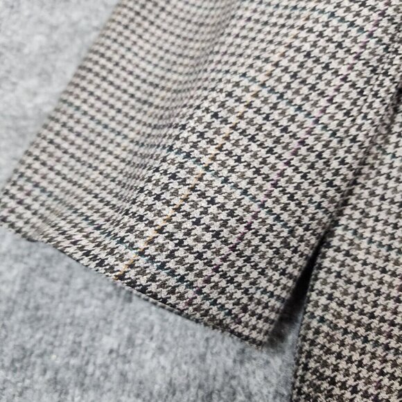 Ralph Lauren Blazer Mens 44L Wool Houndstooth 2 Button Sports Coat Jacket - Picture 3 of 16
